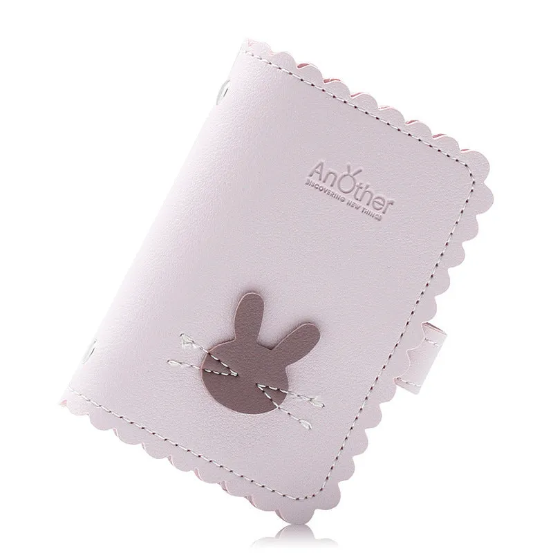 Compact anti-degaussing card holder wallet for women with animal pattern card slots