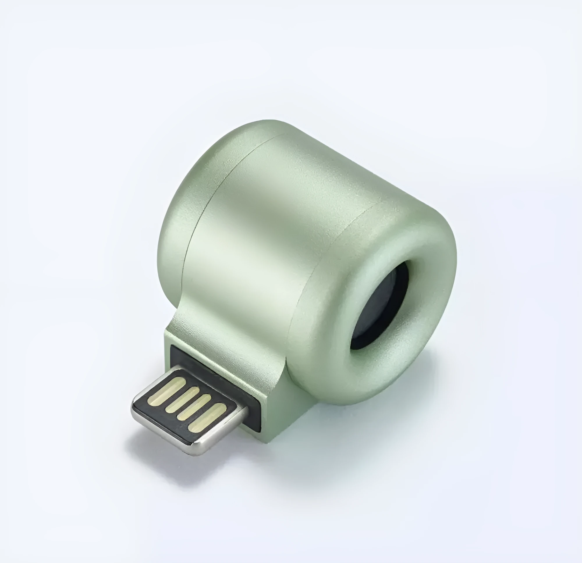 USB mini diffuser car air purifier in grey colour, portable solid device for fresh air