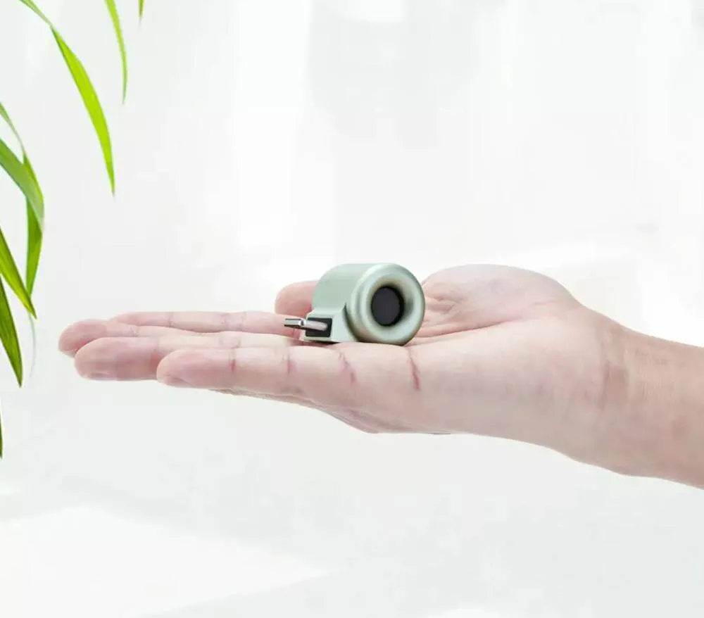 USB mini diffuser car air purifier in grey colour, portable solid device for fresh air