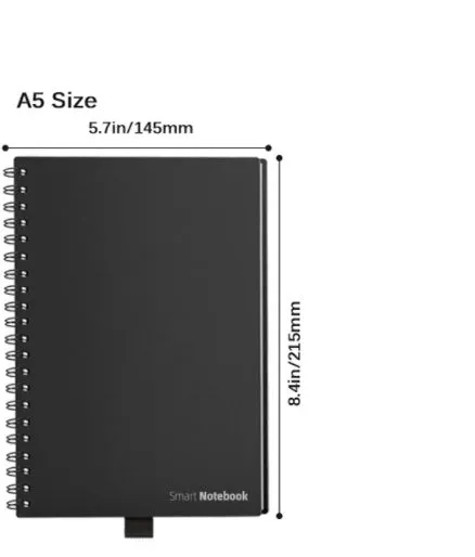 Business intelligence notebook with PVC cover, A5 B5 sizes, voice recording, handwriting recognition, and mobile scanner