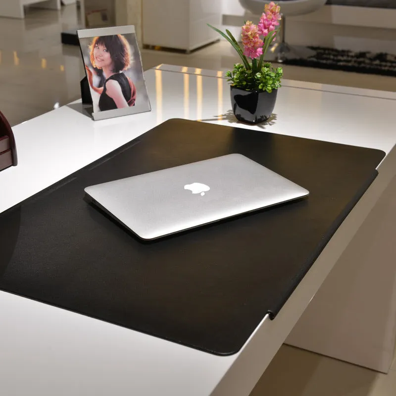 Large PVC leather desk mat mouse pad 700x450x3mm non-slip writing pad for office and gaming black brown