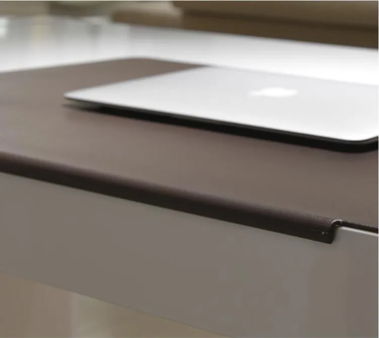 Large PVC leather desk mat mouse pad 700x450x3mm non-slip writing pad for office and gaming black brown