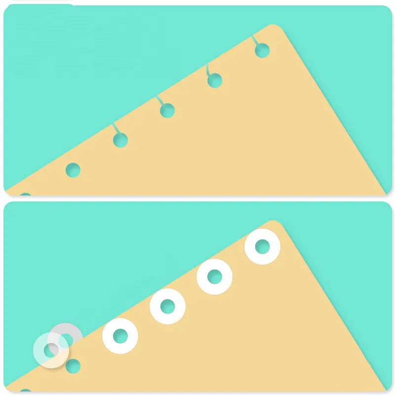 A4 manual punch and binder in sky blue with dimensions 120x55x65mm on a desk