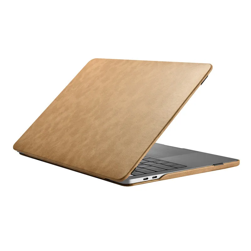 Imitation leather protective shell for MacBook Pro 16-inch A2141 in black, brown, and purple colours