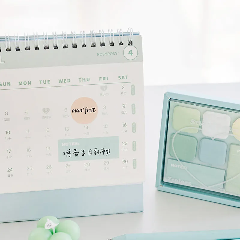 Eye shadow box post it sticker pack with 210 sheets in 7 colours, 102x102mm paper sticky notes