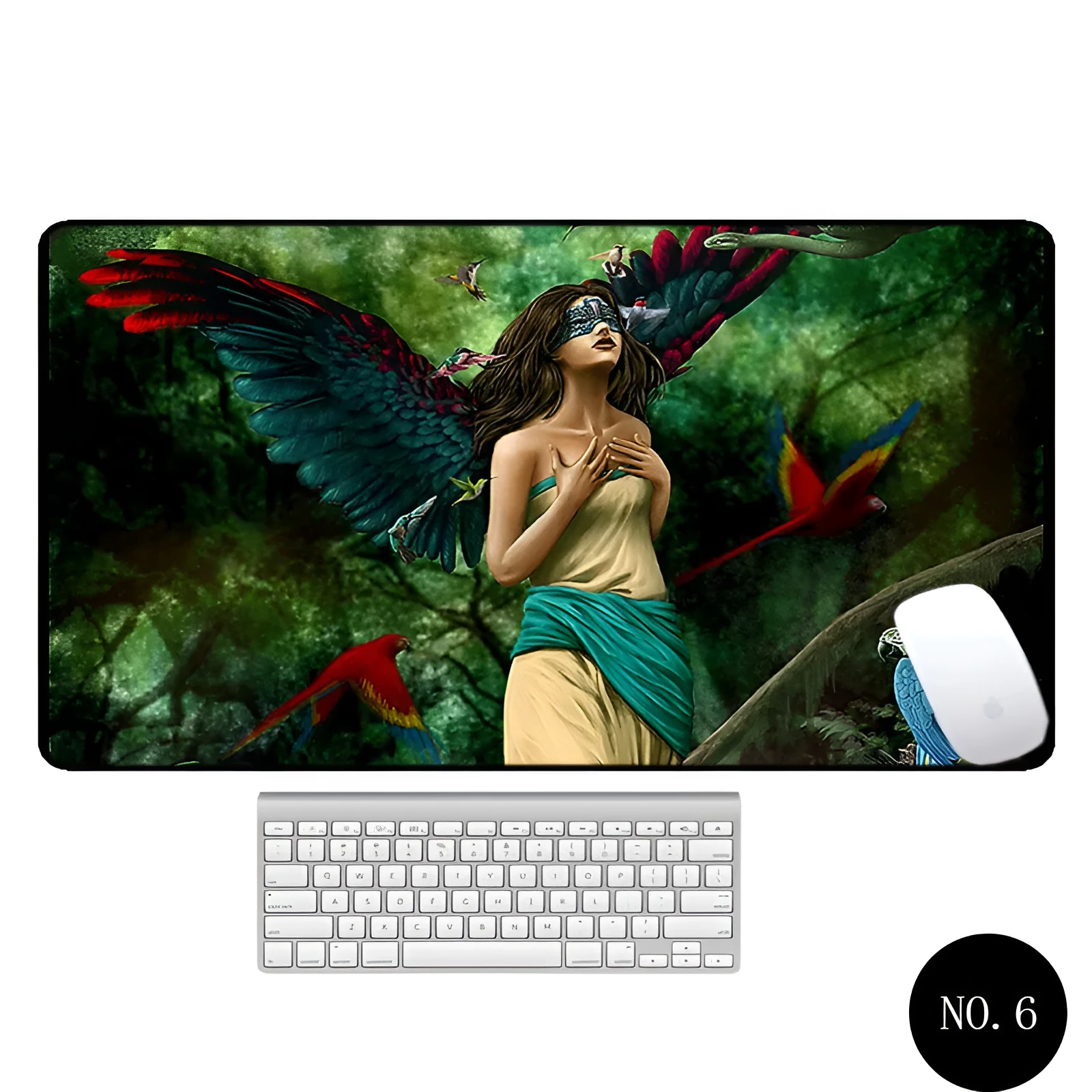 Angel pattern large non-slip mouse pad 300x600mm rubber cloth desk mat with thermal transfer design
