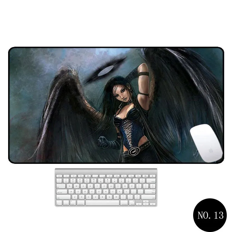 Angel pattern large non-slip mouse pad 300x600mm rubber cloth desk mat with thermal transfer design
