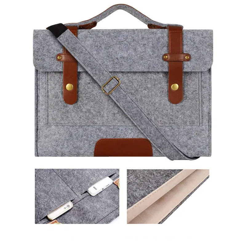 Simple felt laptop protective cover in dark grey for 13 inch computer