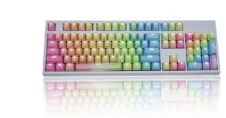 104 PBT word penetration dyed keycaps with translucent legends and OEM profile for mechanical keyboard