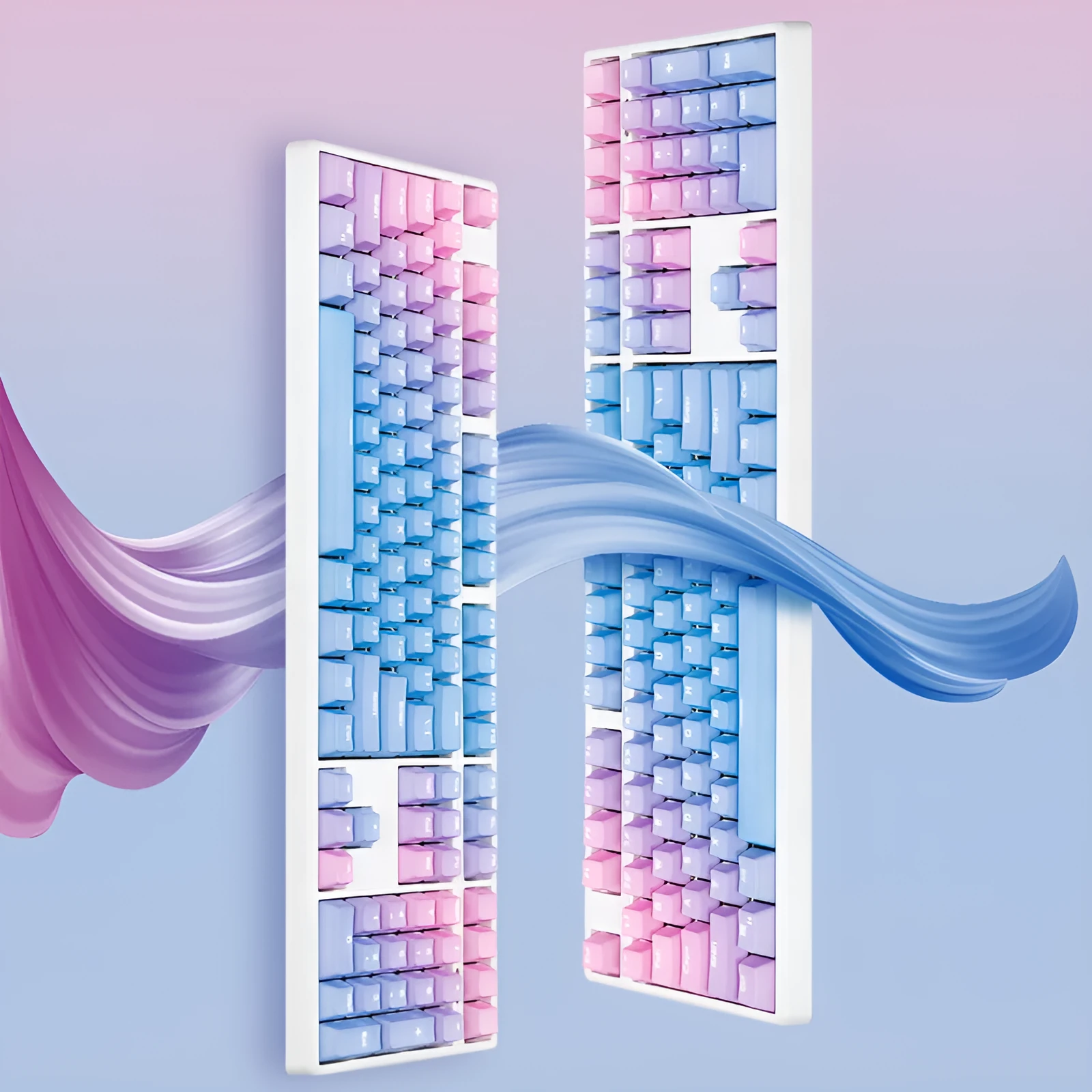 104 PBT word penetration dyed keycaps with translucent legends and OEM profile for mechanical keyboard