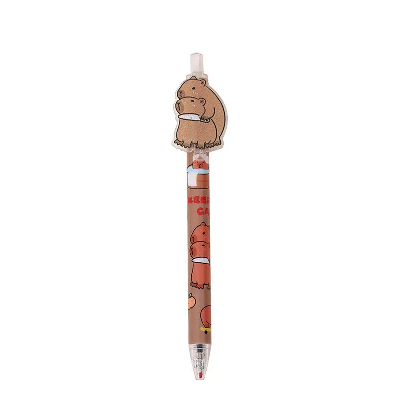 Cartoon bear gel pen pressing pen set with 48 pieces in box showing colourful designs