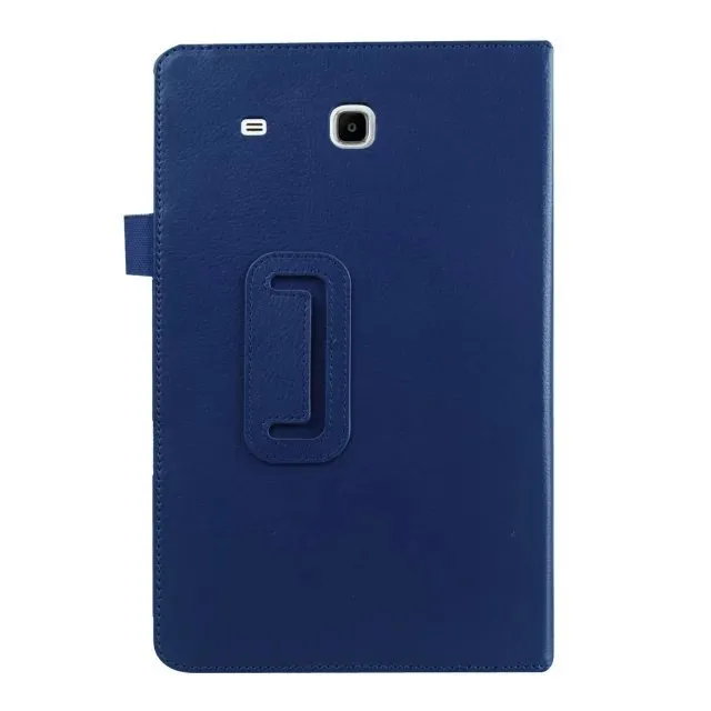 Flat protective case for Samsung T560 T561 9.6 inch tablet with PU leather litchi pattern and foldable stand