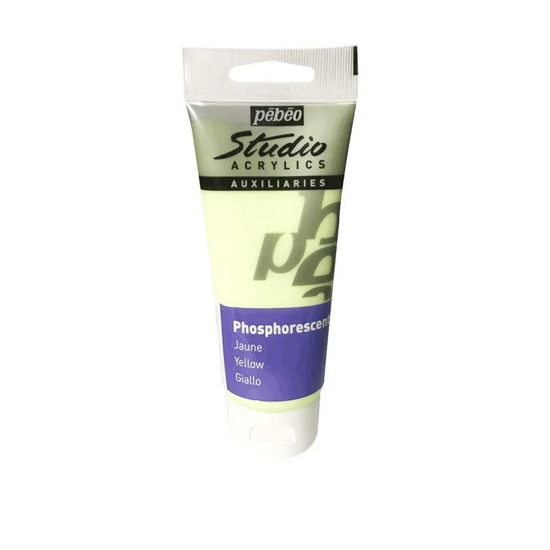 100ml luminous acrylic paint toning glue bottle in glow colours with brushes and painting knives