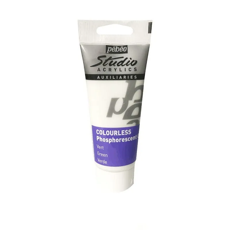 100ml luminous acrylic paint toning glue bottle in glow colours with brushes and painting knives