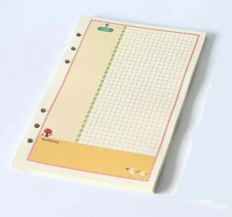 45 sheets of coloured A5 A6 binder filler paper with multiple ruling styles for planners and diaries