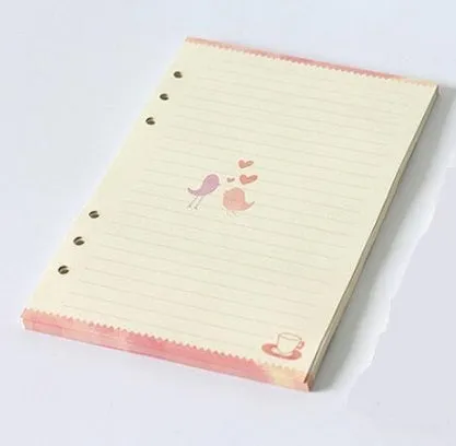 45 sheets of coloured A5 A6 binder filler paper with multiple ruling styles for planners and diaries