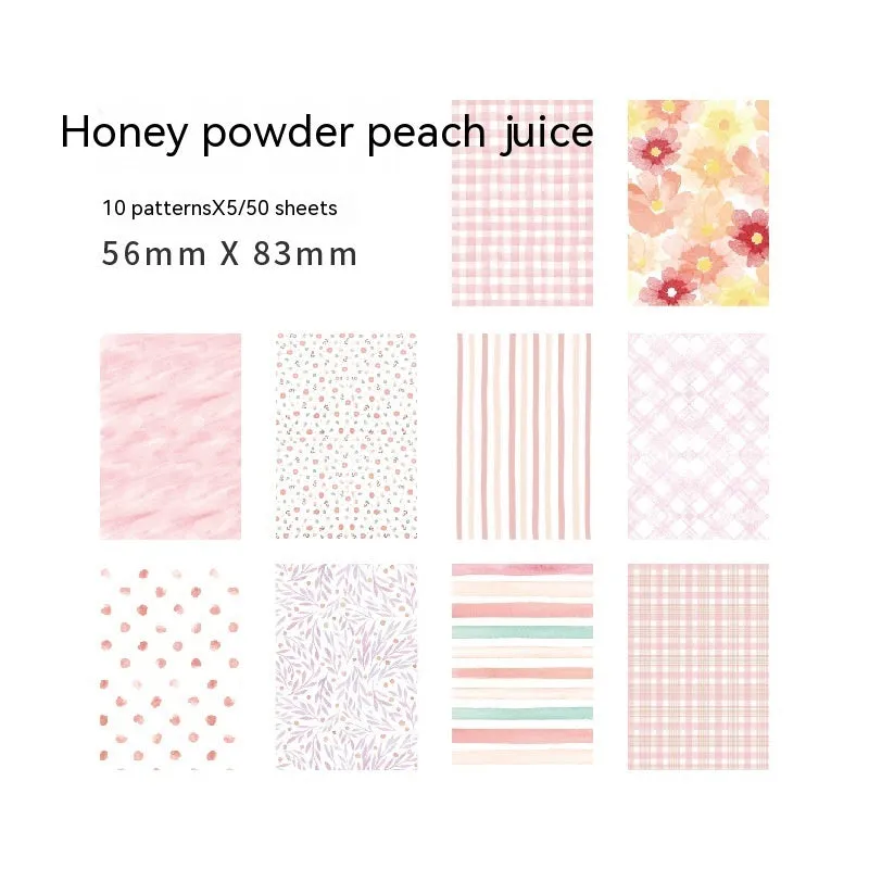 Fifty sheets of retro collage note paper in ten pastel colours including caramel puff and mango milk roll