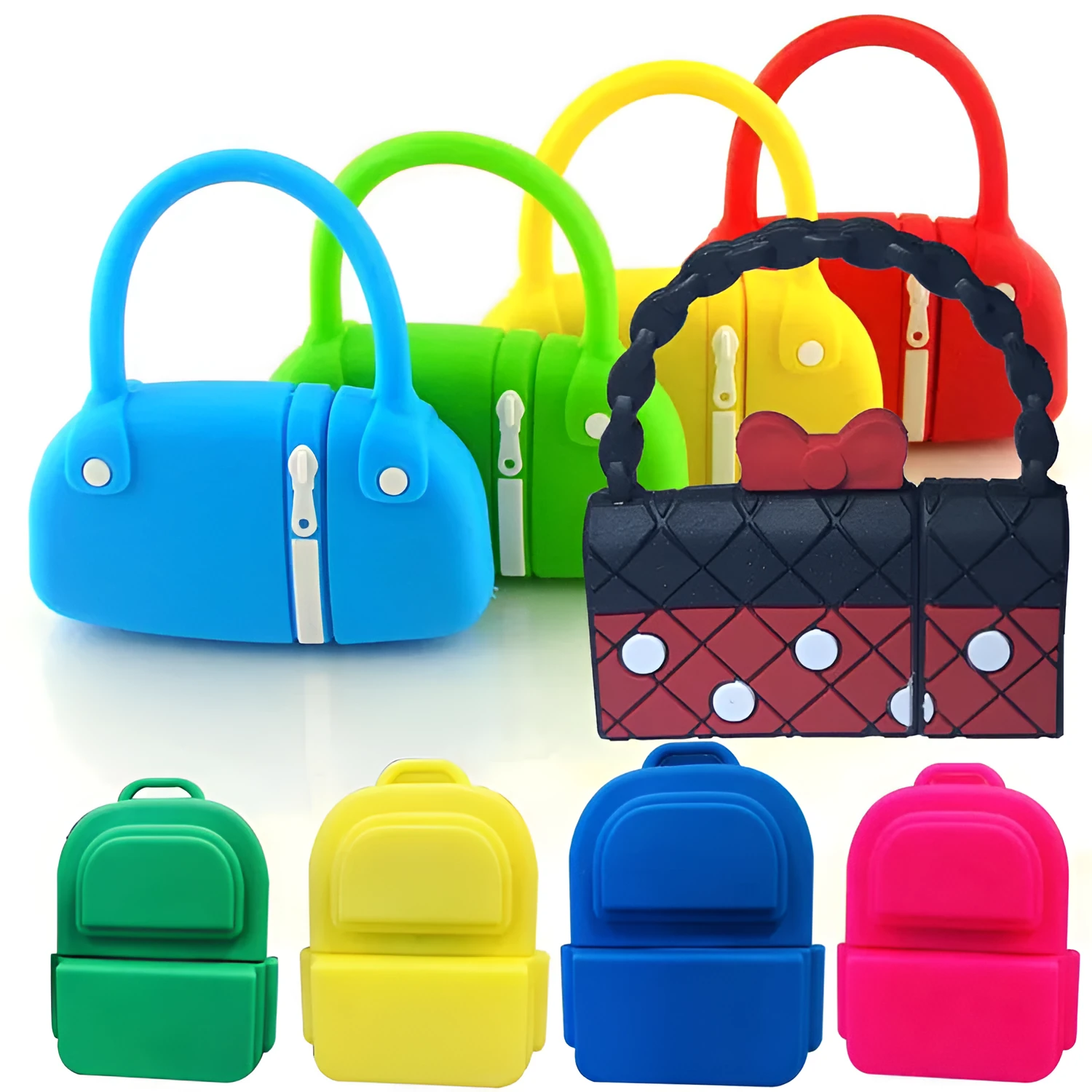 Schoolbag USB 2.0 flash drive in plastic shell, read speed 60 MB/s, 10 g, capacities 4GB-64GB