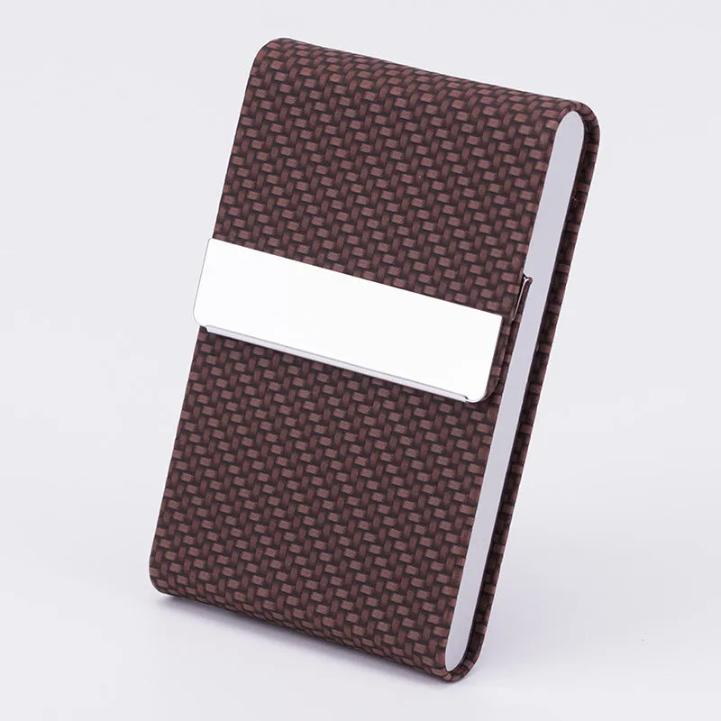 Business fashion stainless steel thick cigarette case in woven black with anti-pressure sticker and gift box packaging