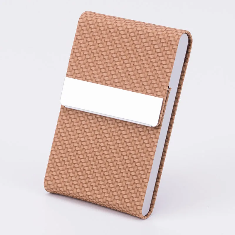 Business fashion stainless steel thick cigarette case in woven black with anti-pressure sticker and gift box packaging