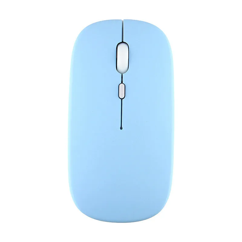 Candy wireless Bluetooth mouse in pink, ergonomic shape, 1200dpi, silent buttons, on a white desk