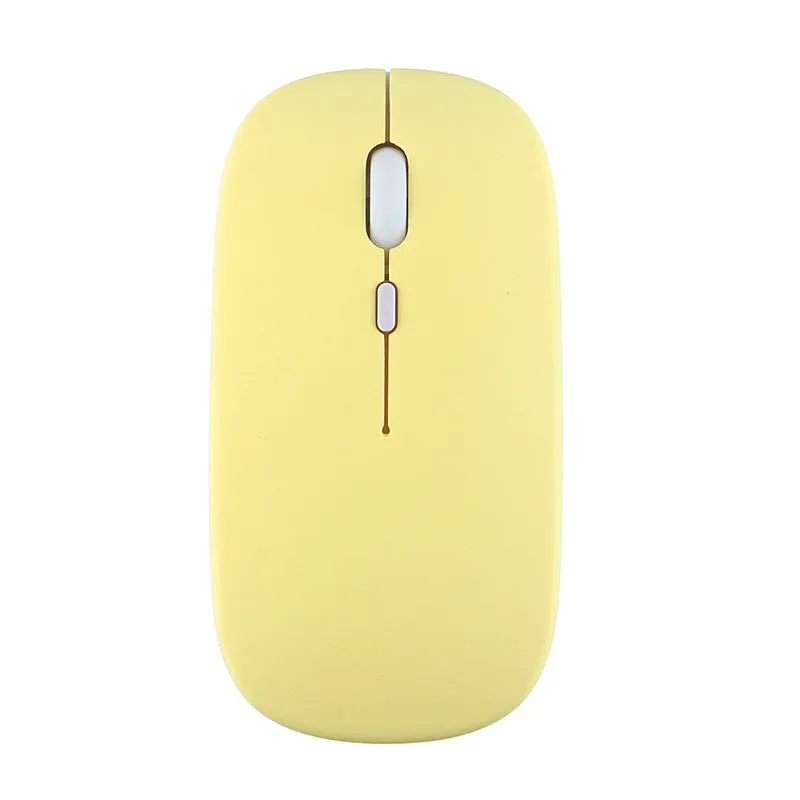 Candy wireless Bluetooth mouse in pink, ergonomic shape, 1200dpi, silent buttons, on a white desk