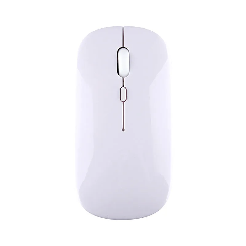 Candy wireless Bluetooth mouse in pink, ergonomic shape, 1200dpi, silent buttons, on a white desk