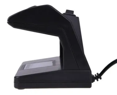 EU Plug 4W UV Light Money Detector Checker in black, size 183 x 82 x 90mm, with ON/OFF switch and EU plug.
