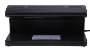 EU Plug 4W UV Light Money Detector Checker in black, size 183 x 82 x 90mm, with ON/OFF switch and EU plug.