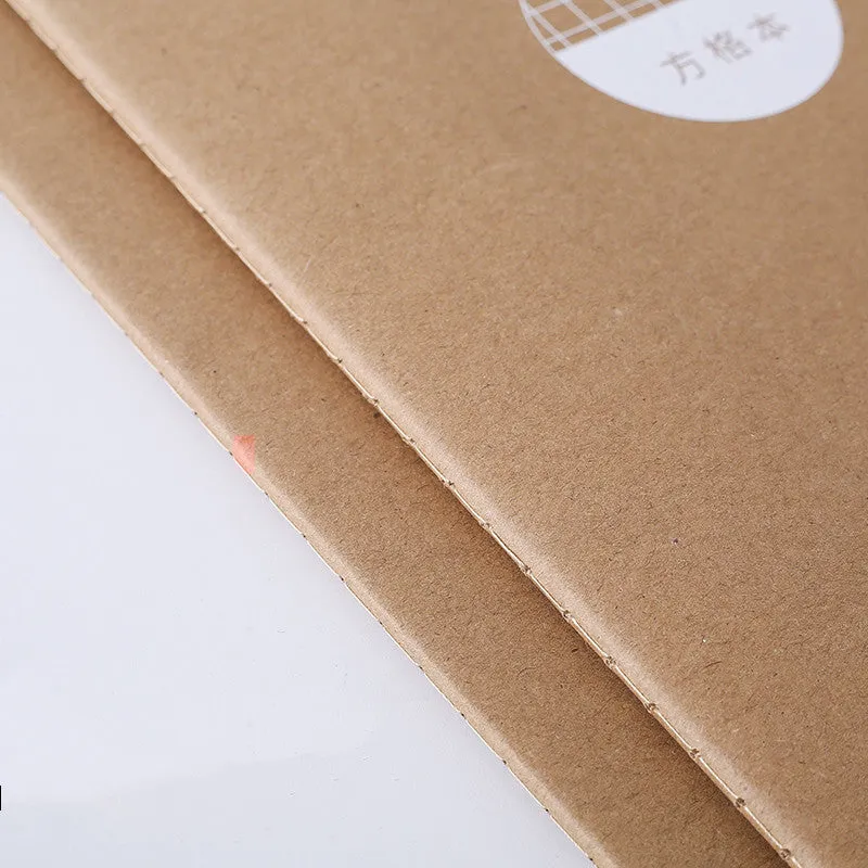 B5 soft cover grid notebook set with retro style, 2 pack or 4 pack available.