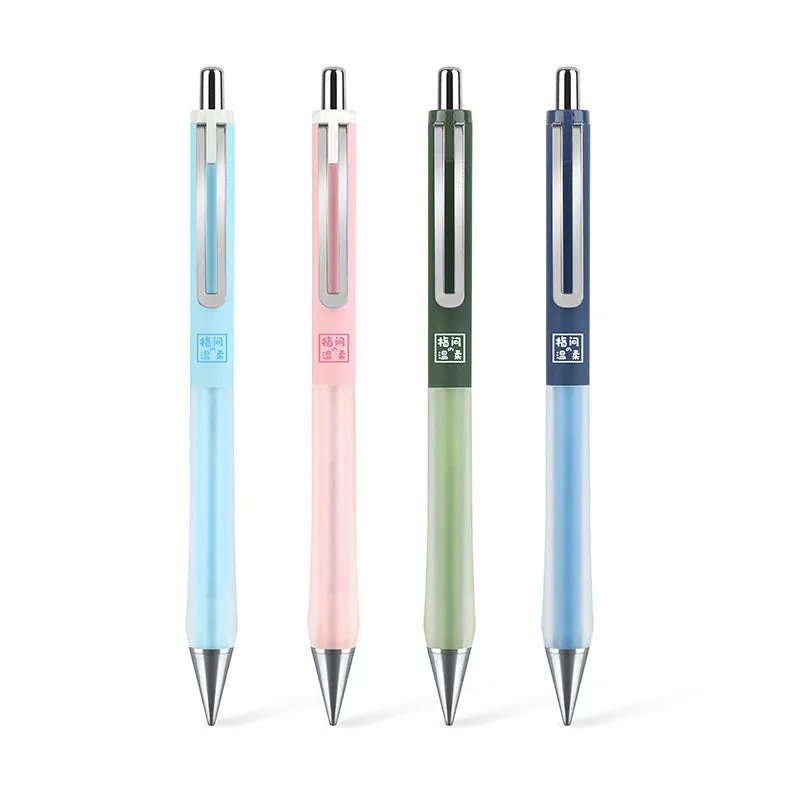 Plastic soft grip mechanical pencil with 0.5mm lead and free-cutting mechanism on card pack
