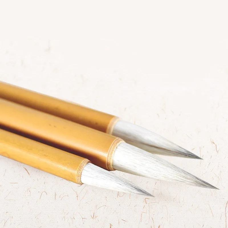 Chinese white cloud brush with bamboo handle and yang hao jia jian nib in large size