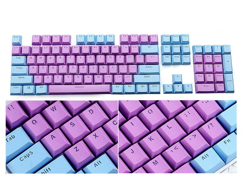 Two-colour ABS mechanical keyboard key cap in blue and white for universal fit