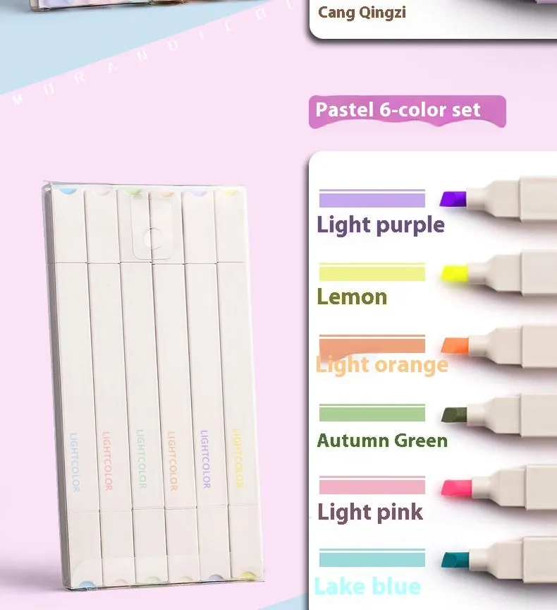 Set of double-headed fluorescent marker pens showing two coloured tips, available in mix colours or themed series packs.