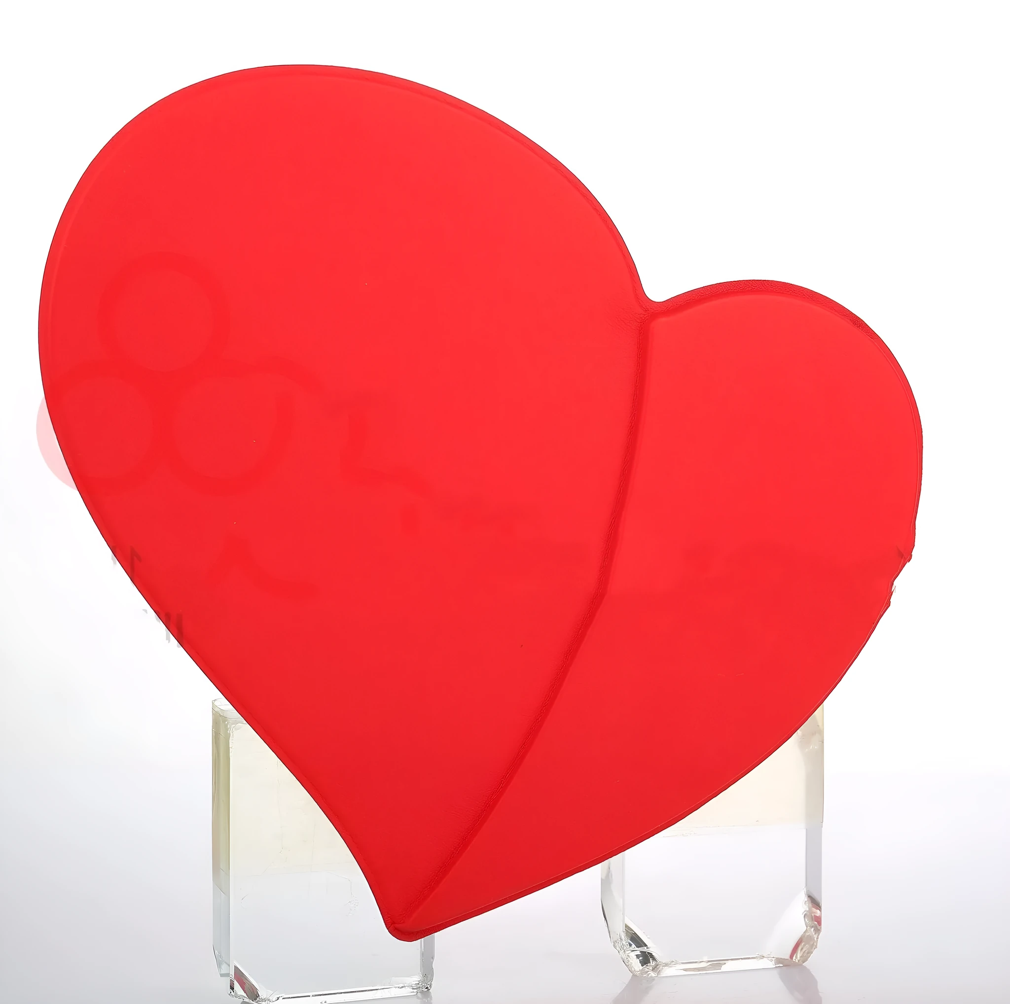 Heart shaped leather wireless charging mouse pad in black with USB cable