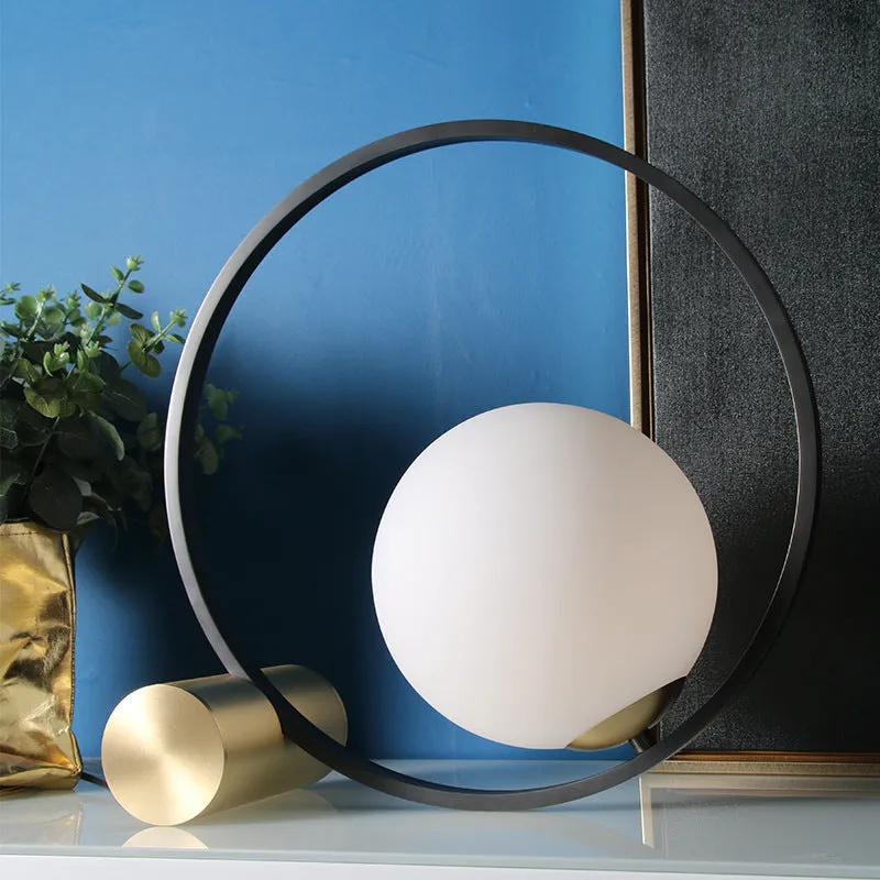Creative decorative table lamp with iron holder, Nordic post-modern style, offering warm light or white light