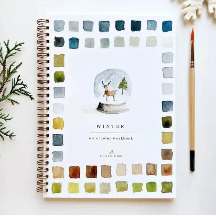Portable natural pigment paint box palette with twelve assorted colours in a compact case