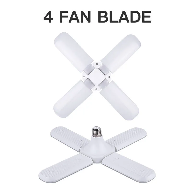 New LED foldable ceiling fan light with three white plastic blades and white light 6500K