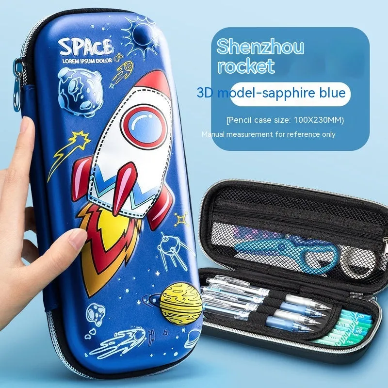 Three-dimensional cartoon EVA pencil case in astronaut design with large capacity for school children