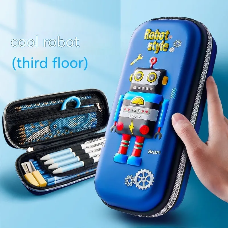 Three-dimensional cartoon EVA pencil case in astronaut design with large capacity for school children