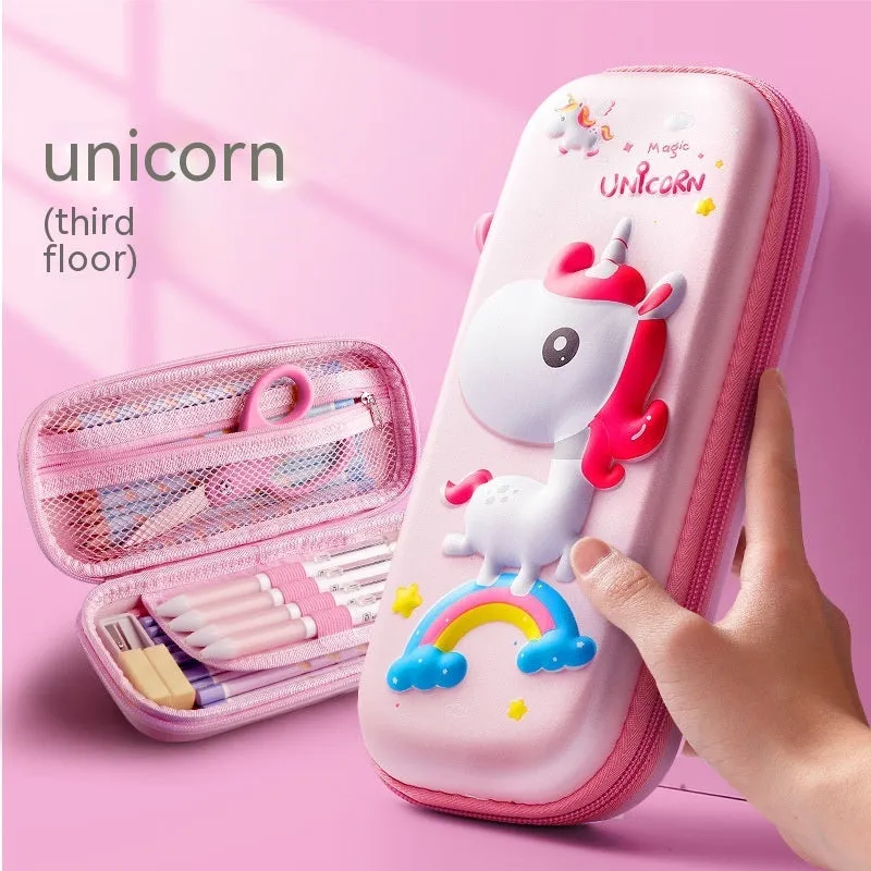 Three-dimensional cartoon EVA pencil case in astronaut design with large capacity for school children