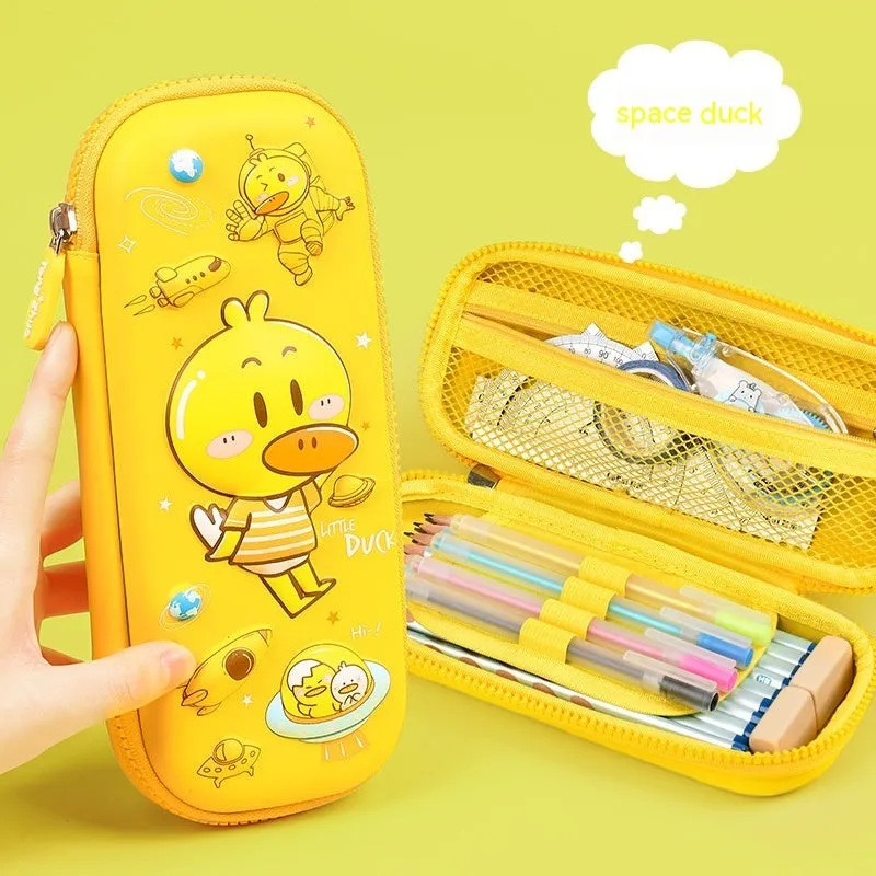 Three-dimensional cartoon EVA pencil case in astronaut design with large capacity for school children