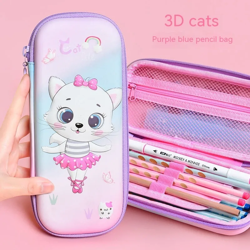 Three-dimensional cartoon EVA pencil case in astronaut design with large capacity for school children