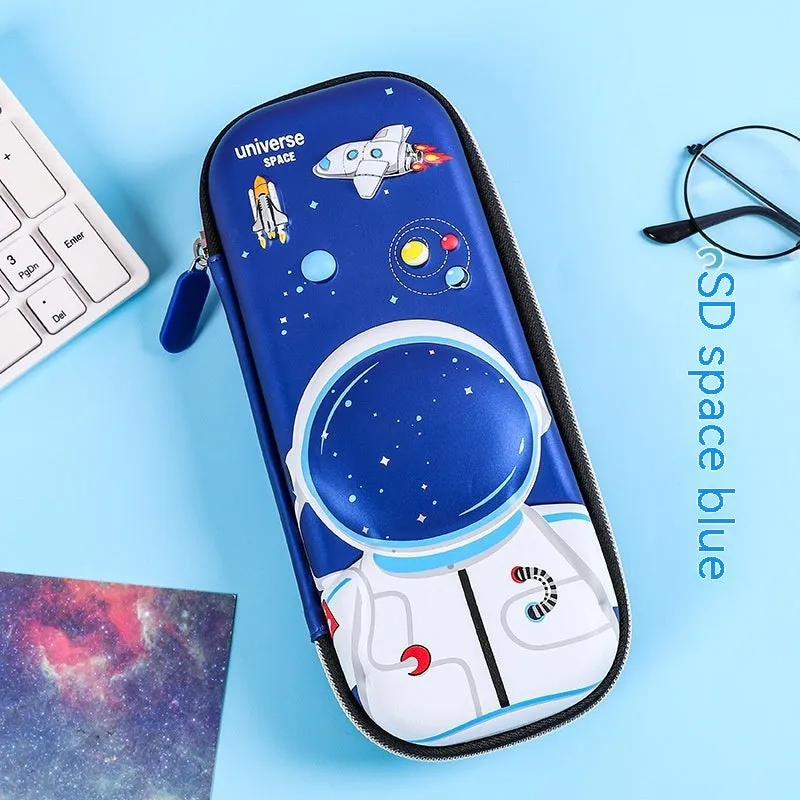 Three-dimensional cartoon EVA pencil case in astronaut design with large capacity for school children
