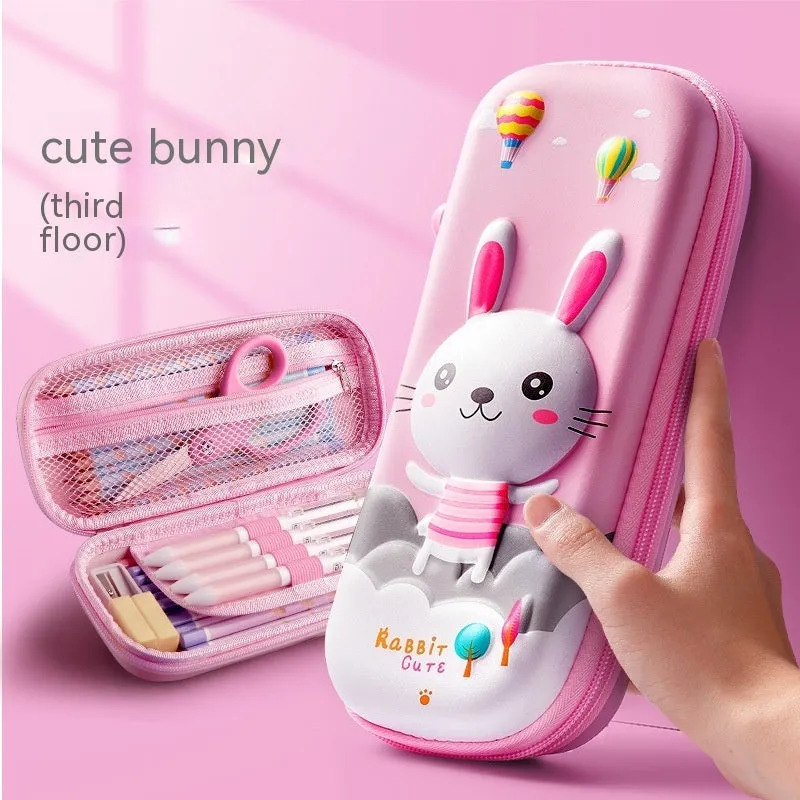 Three-dimensional cartoon EVA pencil case in astronaut design with large capacity for school children