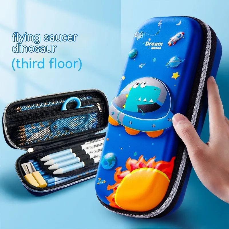 Three-dimensional cartoon EVA pencil case in astronaut design with large capacity for school children