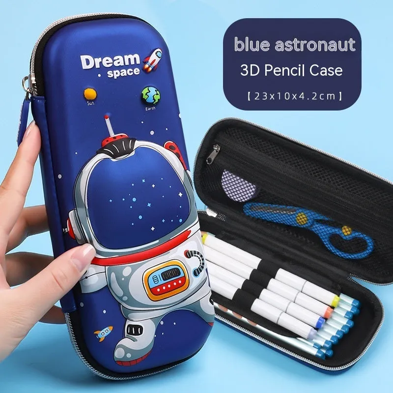 Three-dimensional cartoon EVA pencil case in astronaut design with large capacity for school children