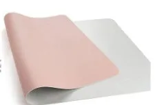 Leather desk mat in multiple sizes and colours for office or study use, shown on a desk with a computer mouse.