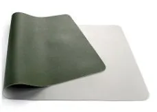 Leather desk mat in multiple sizes and colours for office or study use, shown on a desk with a computer mouse.