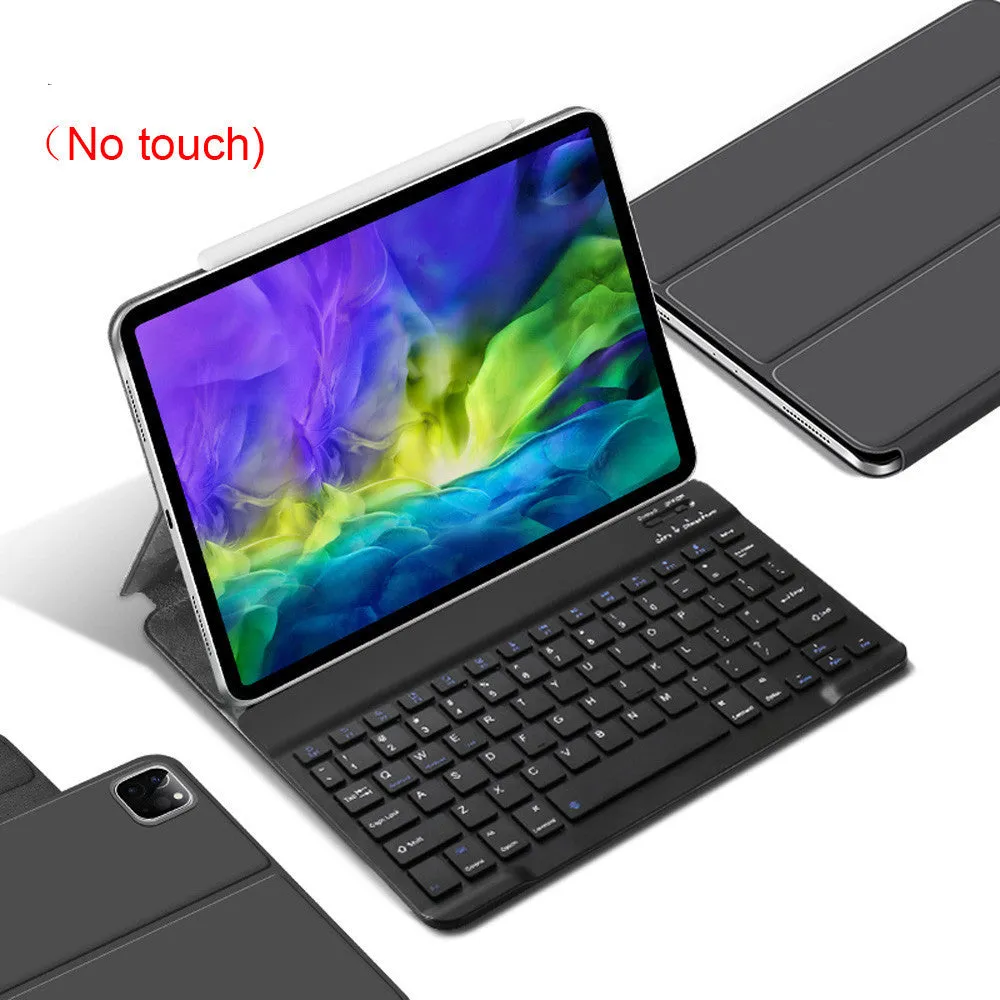 Magnetic protective cover for iPad Pro 11 and 12.9 inch 2018 2020, flip style with imitation leather, black